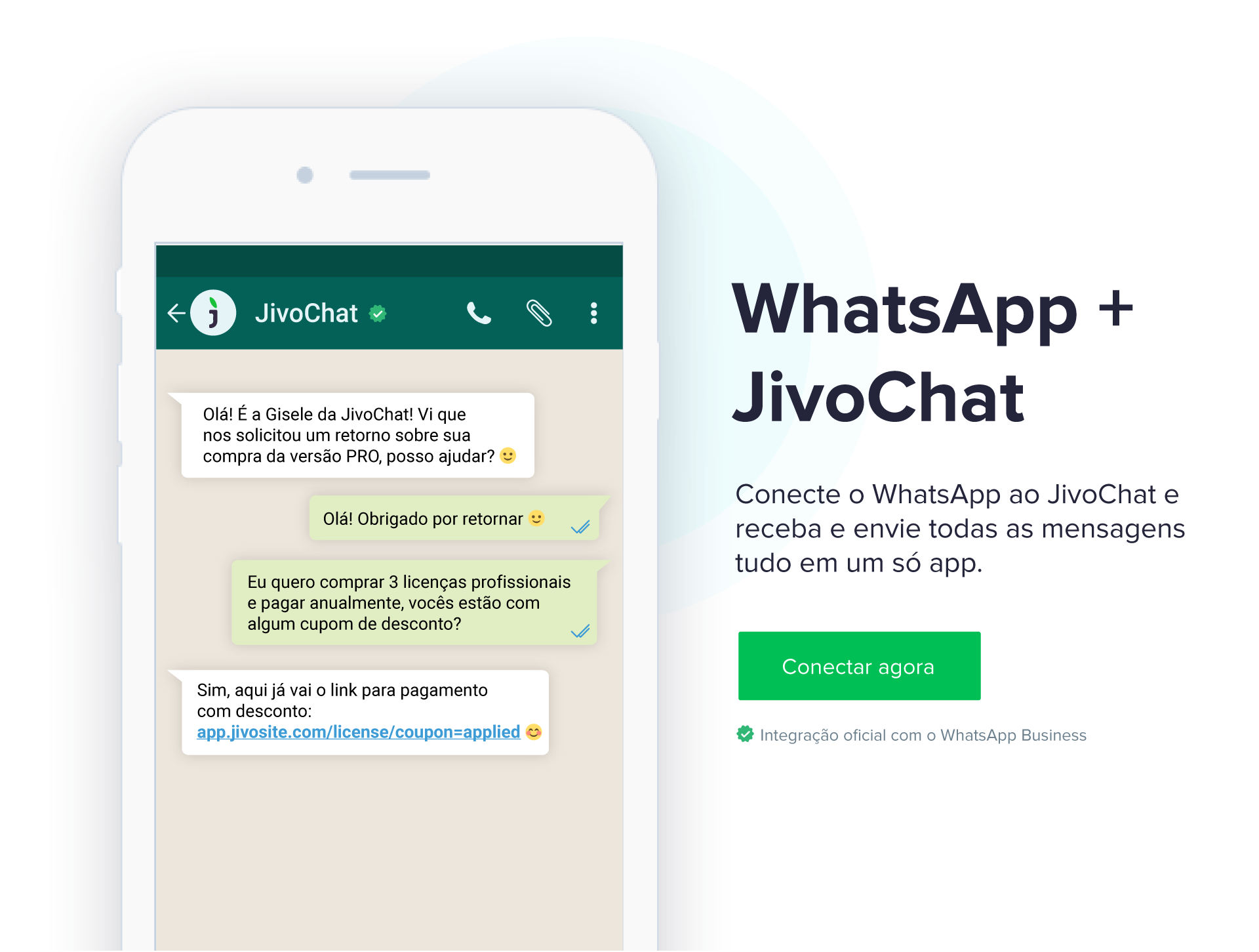 Agora o WhatsApp está integrado ao JivoChat!